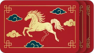 Lunar New Year Wallet Set of 3 card design